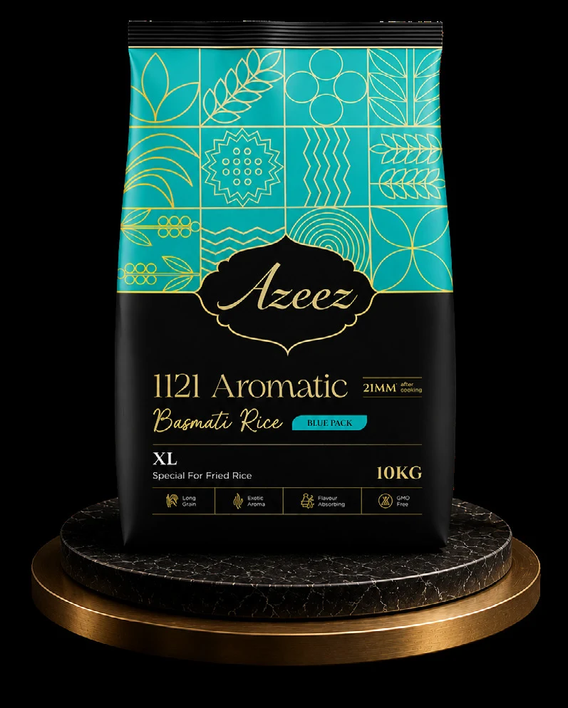 Azeez Silver Series 1121 Aromatic Basmati Rice, 10KG