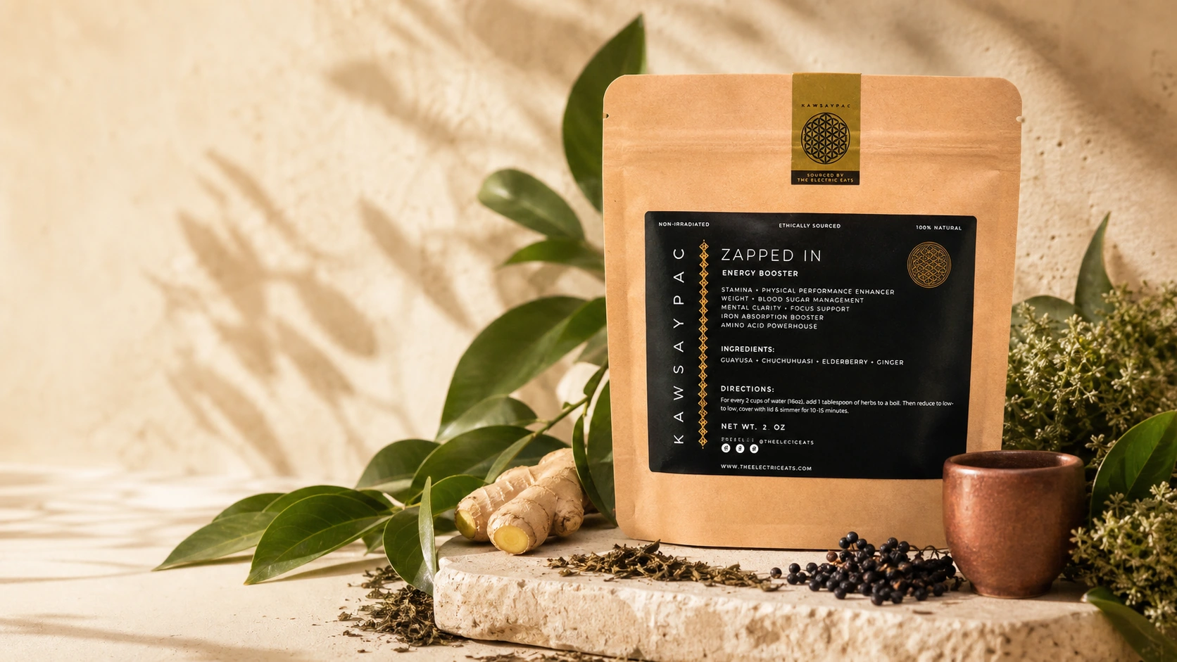 Kawsaypac herbal pouch prepared for shipment