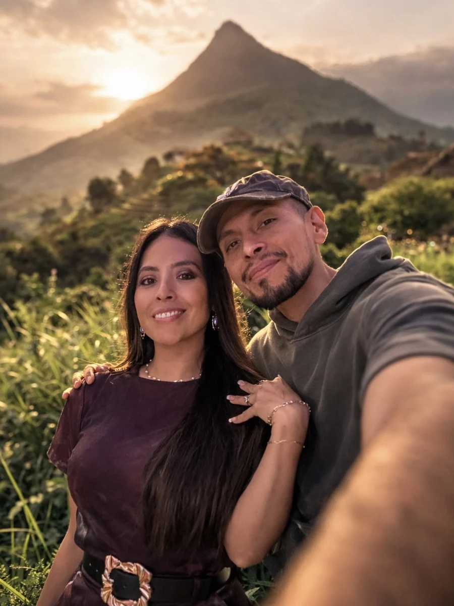 Raisa and Brian, founders of Kawsaypac, in the Ecuadorian cloud forest